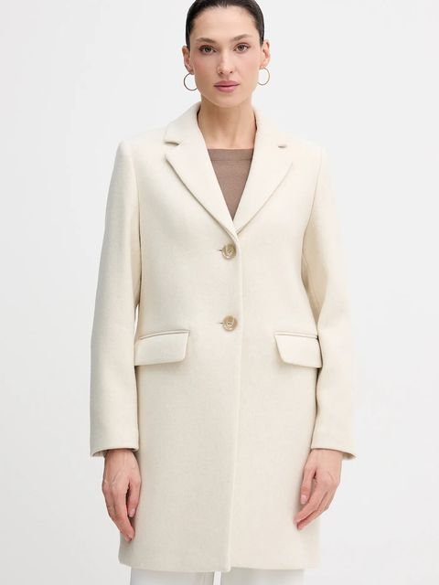 Sisley płaszcz wełniany kolor beżowy przejściowy 2JJYLN04N - zdjęcie produktu nr 1