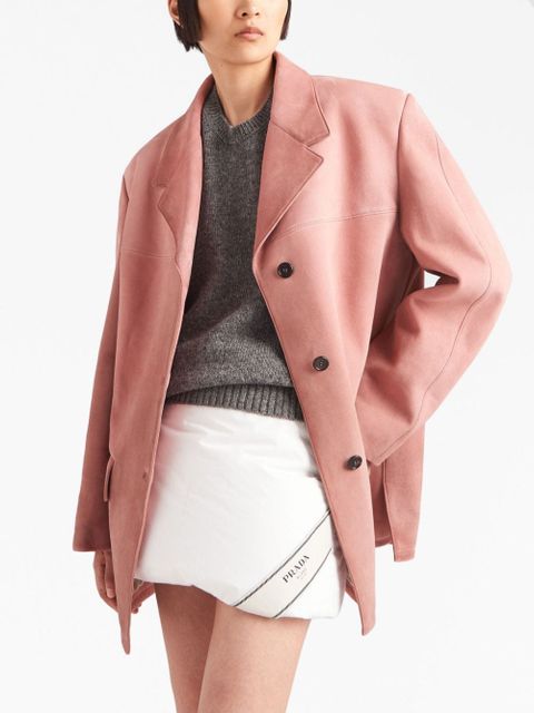 Prada single-breasted suede blazer - Pink