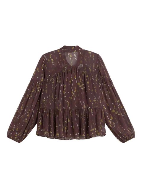 Ba&Sh pussy bow-collar tiered blouse - Brown - zdjęcie produktu nr 2