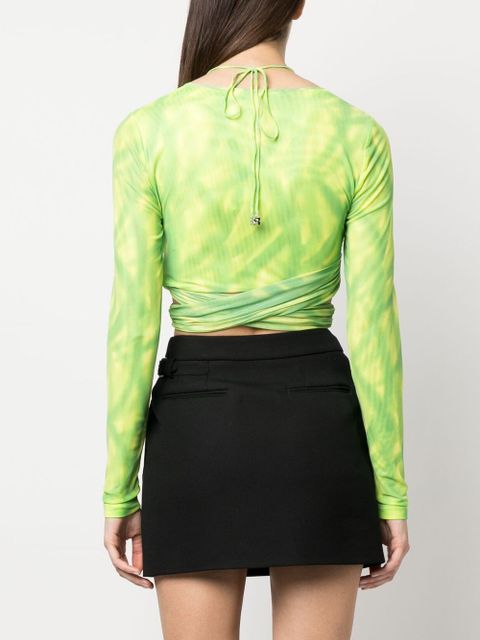 ROTATE BIRGER CHRISTENSEN layered cropped tie-dye top - Green