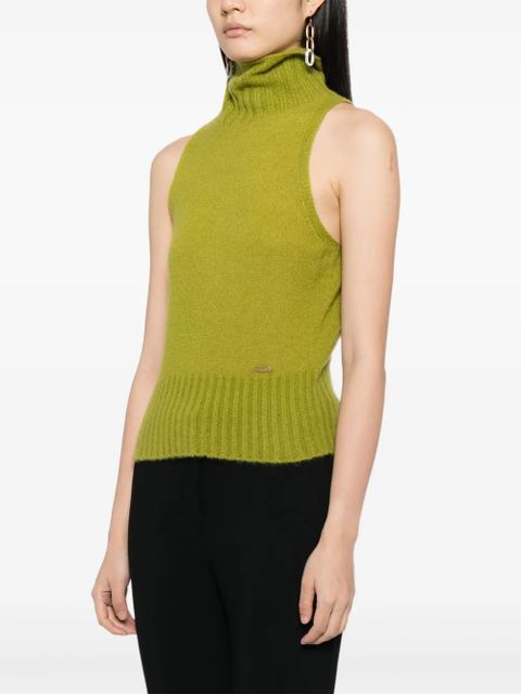 TOM FORD logo-plaque vest - Green
