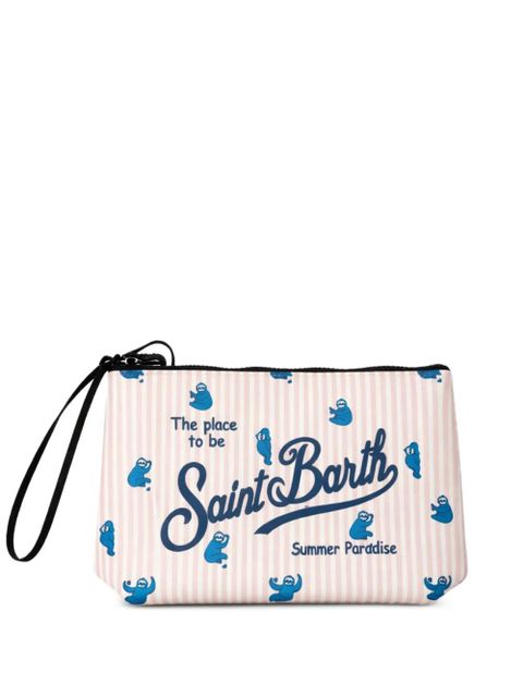 MC2 Saint Barth Aline logo-print striped clutch bag - Pink - zdjęcie produktu nr 1