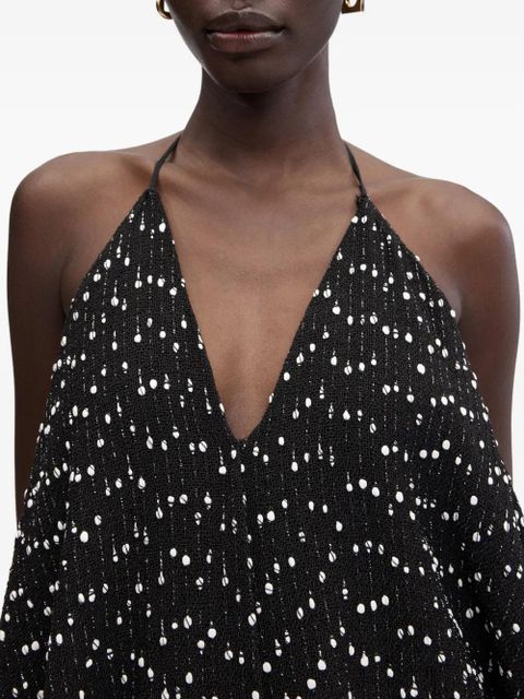 Jacquemus Riviera halter-neck fringe asymmetric dress - Black