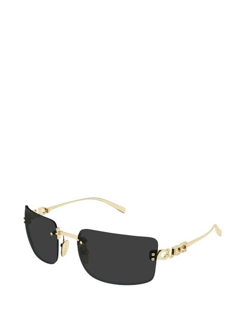 Gucci logo-plaque rectangle-frame sunglasses - Gold - zdjęcie produktu nr 2