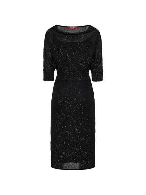Max Mara sequin-embellishment midi dress - Black - zdjęcie produktu nr 1