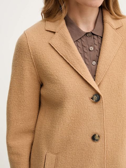 OUI płaszcz wełniany kolor brązowy 79918