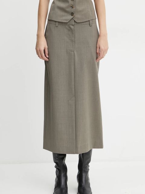 Samsoe Samsoe spódnica z domieszką wełny SATOVE - zdjęcie produktu nr 1