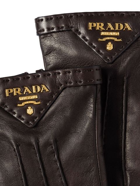 Prada leather gloves - Brown
