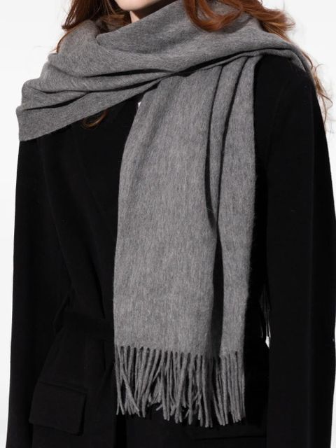 ANINE BING fringed wool scarf - Grey - zdjęcie produktu nr 2