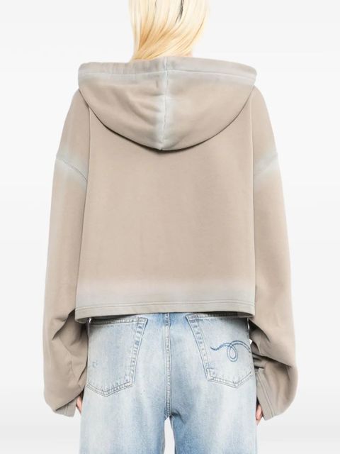 Off-White spray-effect logo stamped hoodie - Neutrals