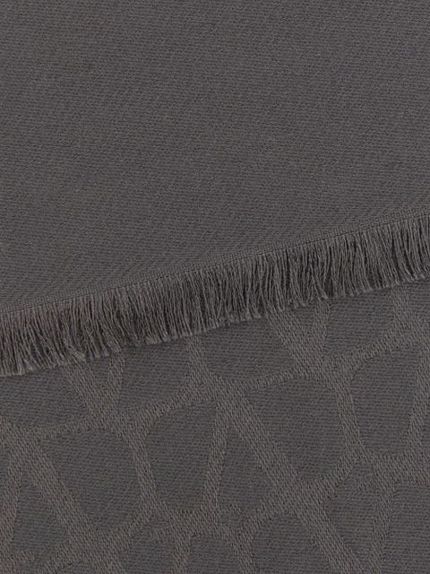 Valentino Garavani jacquard fringed scarf - Grey