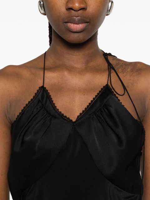 Victoria Beckham gathered halterneck top - Black