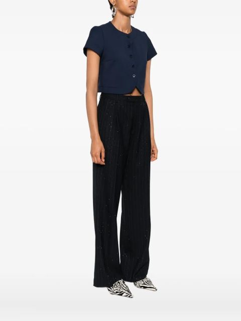 SANDRO button-fastening short-sleeve top - Blue