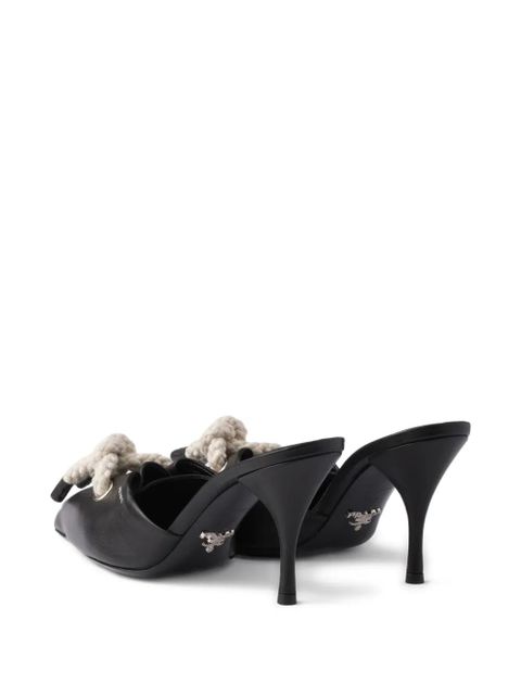 Prada 85mm braided-detail mules - Black - zdjęcie produktu nr 2