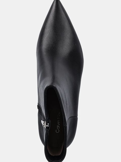 Calvin Klein botki skórzane ESS KITTEN HEEL ANKLE BOOT kolor czarny na szpilce HW0HW02586
