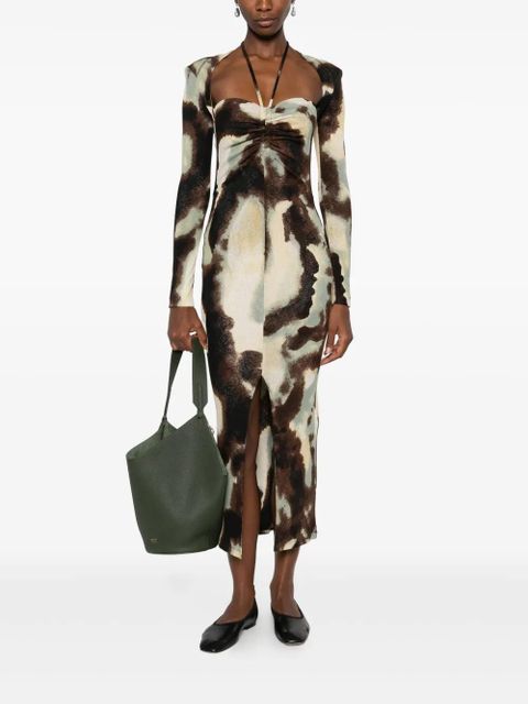 Nanushka ruched-detail maxi dress - Green