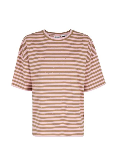 Essentiel Antwerp Joste striped embellished T-shirt - Pink - zdjęcie produktu nr 1