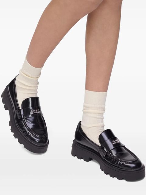 Marc Jacobs logo-plaque platform loafers - Black