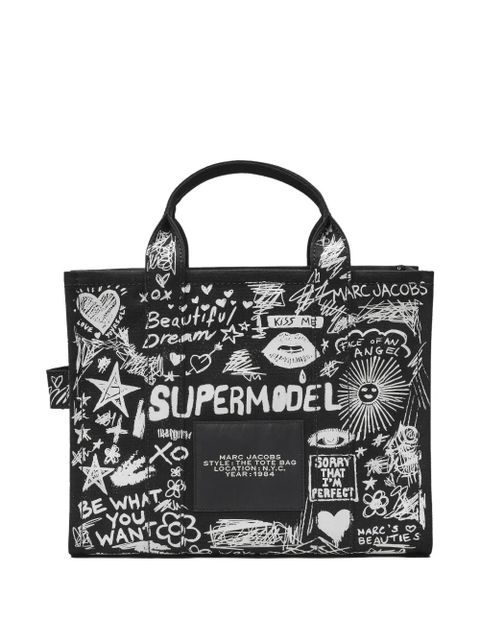 Marc Jacobs The Medium Punk Scribble Canvas tote bag - Black - zdjęcie produktu nr 1