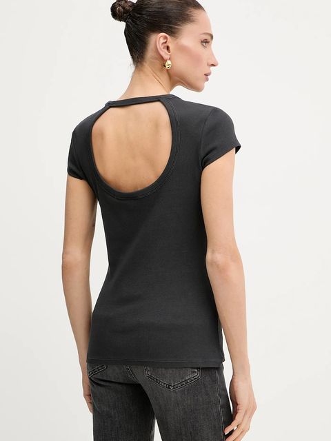 BOSS Orange t-shirt damski kolor czarny odkryte plecy 50536871