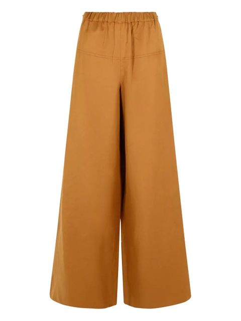 Max Mara elastic-waistband palazzo pants - Brown - zdjęcie produktu nr 1
