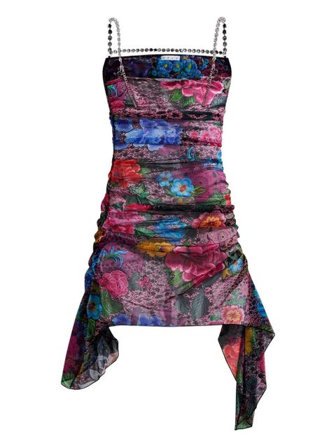 AREA crystal-embellished floral mini dress - Pink - zdjęcie produktu nr 2