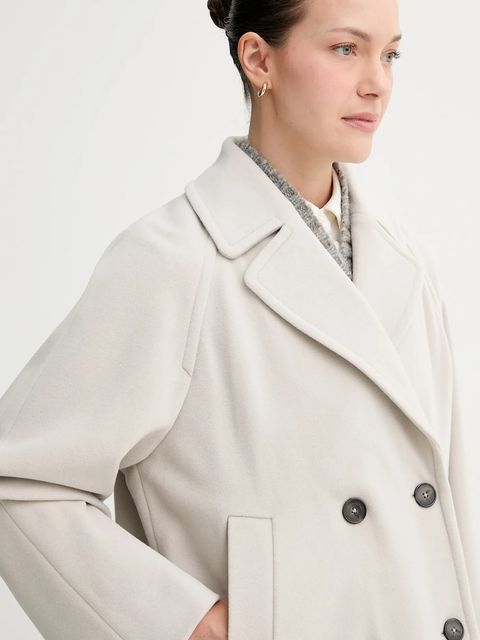 Marc O'Polo płaszcz z wełną kolor szary 508017570119