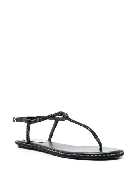 René Caovilla open-toe 13mm leather sandals - Black