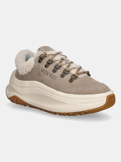 Moon Boot sneakersy zamszowe MB MOON247 CITY SHEARLING kolor beżowy 80D2490040 M008