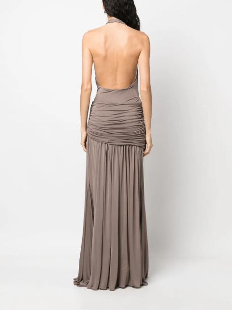 Blumarine halterneck backless gown - Neutrals