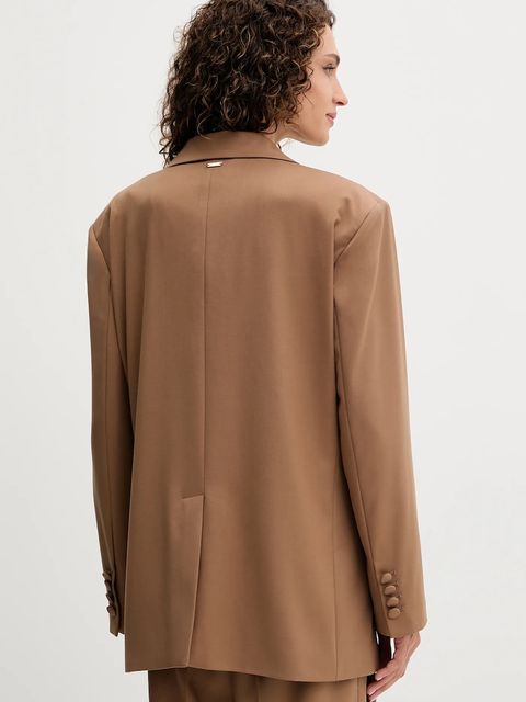 Fracomina marynarka kolor brązowy jednorzędowa gładka FS25WJ3005W66101