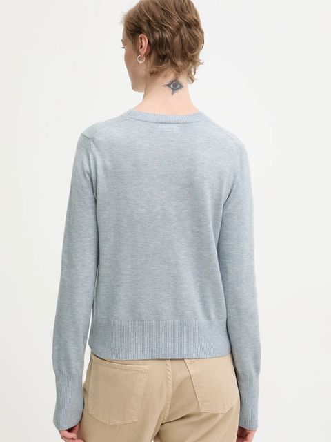 Guess Jeans sweter z domieszką wełny damski kolor niebieski W4BR83 Z3HO2