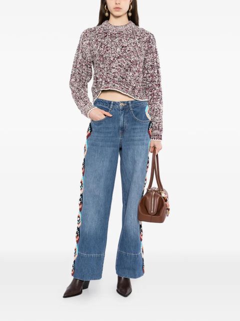 FARM Rio crochet-embellished jeans - Blue - zdjęcie produktu nr 2