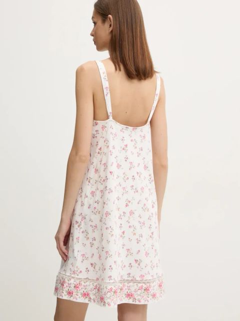 Lauren Ralph Lauren koszula nocna bawełniana damska kolor biały bawełniana ILN22408