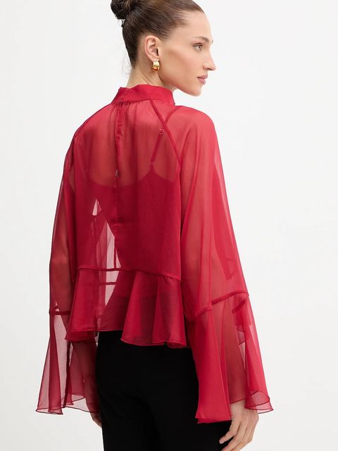 Twinset bluzka damska kolor czerwony gładka 252AT2213