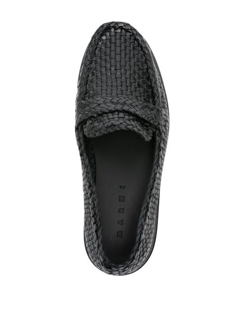 Marni Bambi woven leather loafers - Black