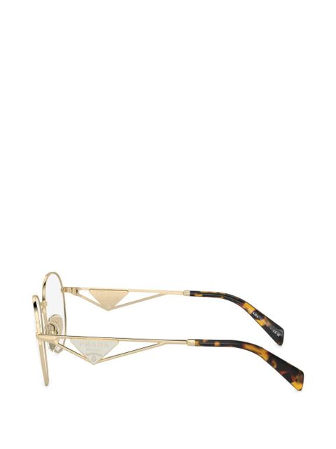 Prada Eyewear triangle-logo glasses - Gold