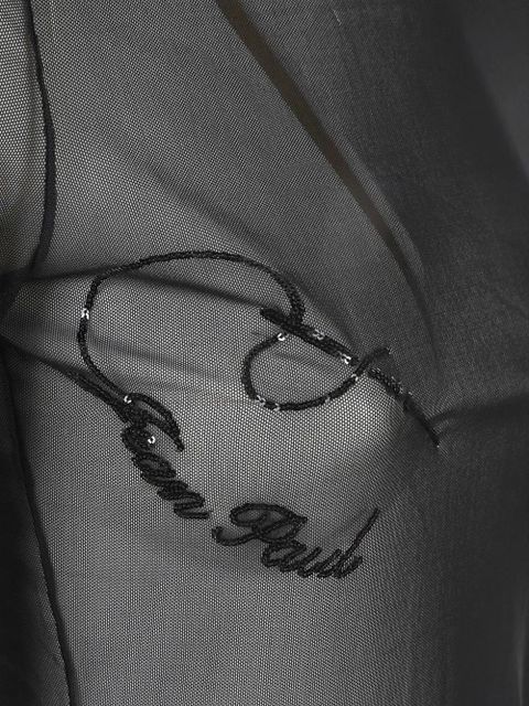 Jean Paul Gaultier sequin-embroidered mesh top - Black