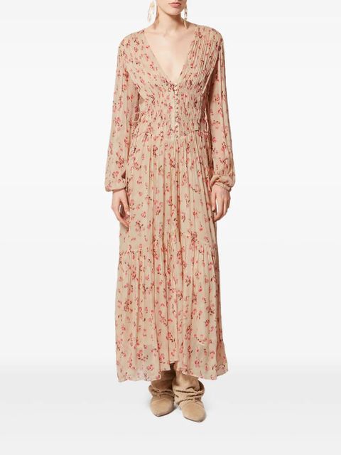 MARANT ÉTOILE Briane floral-pattern maxi dress - Neutrals - zdjęcie produktu nr 2