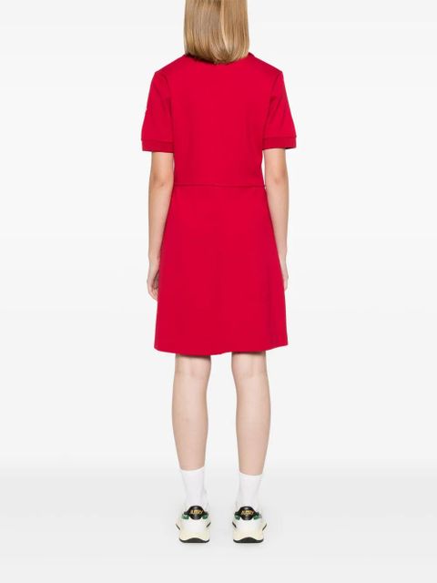 Moncler logo-appliqué mini dress - Red