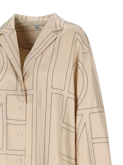 TOTEME monogram silk top - Neutrals