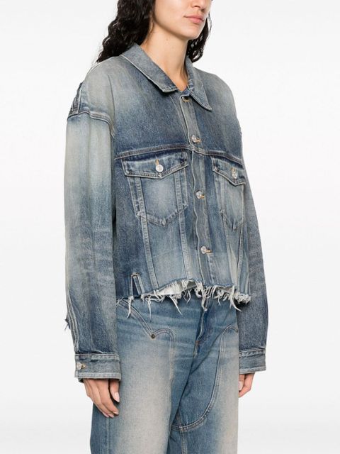 Balenciaga deconstructed panelled denim jacket - Blue
