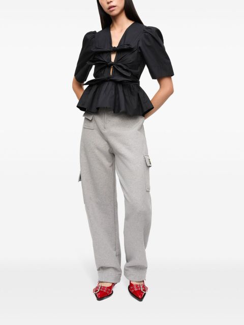 GANNI bow-detail blouse - Black