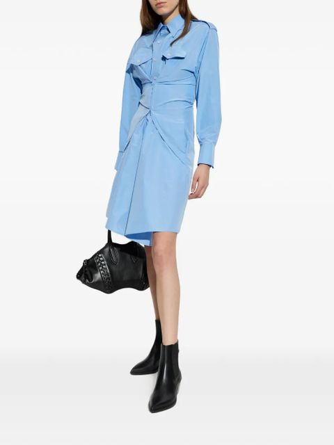 Alexander McQueen gathered asymmetric dress - Blue - zdjęcie produktu nr 2