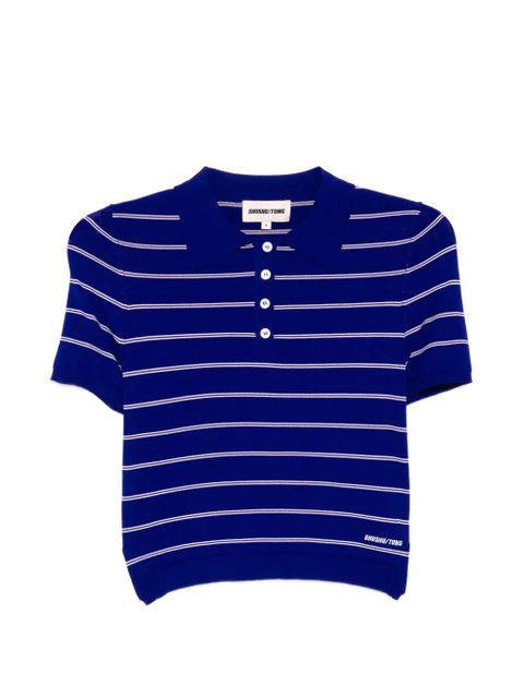 SHUSHU/TONG striped knitted polo shirt - Blue - zdjęcie produktu nr 1