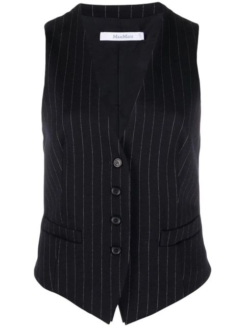Max Mara pinstripe button-front sleeveless waistcoat - Blue - zdjęcie produktu nr 1
