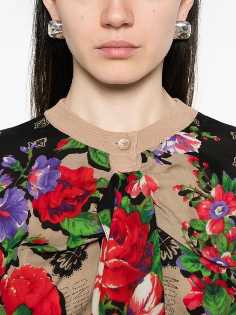 Moschino floral-print cardigan - Neutrals