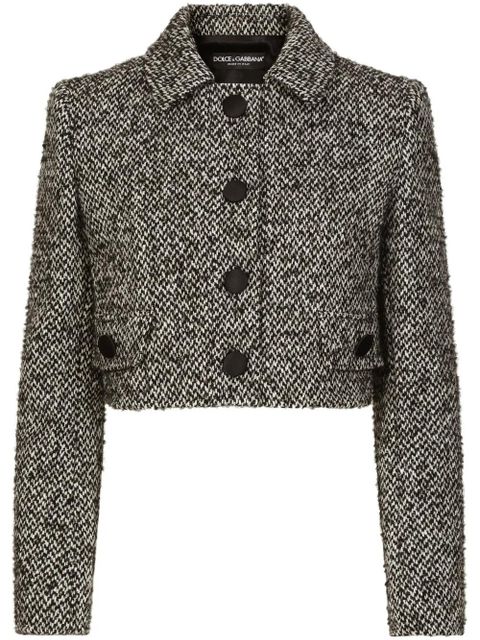 Dolce & Gabbana tweed cropped jacket - Brown - zdjęcie produktu nr 1