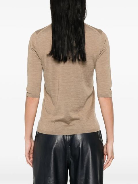 Max Mara Boa turtleneck quarter-sleeve sweater - Neutrals