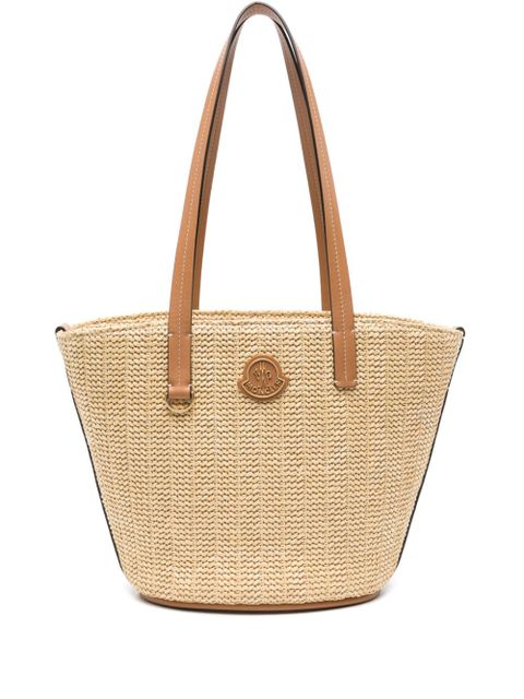 Moncler small Hubba raffia tote bag - Neutrals - zdjęcie produktu nr 1